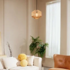 Lotus 1-Light Pendant Lighting With Natural Twine Shade - Globe Electric -Home Decoration Store GUEST 002b5e37 ac74 4792 a203 c84dbaa77830