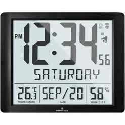 Marathon Super Jumbo Atomic Sleek & Stylish Wall Clock With Full Date Display And 7 Time Zones -Home Decoration Store GUEST 00b7a7f9 ccec 4249 a585 def62bd461ca