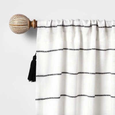 Carved Light Woodtone Ball Curtain Rod Natural - Opalhouse™ 3 Carved Light Woodtone Ball Curtain Rod Natural - Opalhouse™ - Image 2