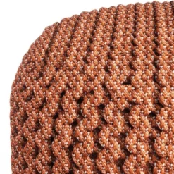 Allish Round Knitted PET Polyester Pouf Orange - WyndenHall -Home Decoration Store GUEST 026af913 0efd 4dfd b891 ec4325c29ef0