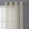 Kate Aurora 2 Piece Metallic Shimmer Chic Striped Flax Styled Sheer Grommet Top Curtains -Home Decoration Store GUEST 0297e028 e805 4eab a63d 4e0ed2098e30