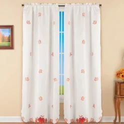 Collections Etc Multicolored Maple Leaf Embroidered Window Curtains -Home Decoration Store GUEST 02a86877 1140 48e1 8c3f 8bbc923c7a98