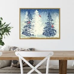 24" X 18" Snow Christmas Trees By PI Studio Framed Canvas Wall Art - Amanti Art -Home Decoration Store GUEST 03f7e8fb ab67 4041 97ac 734b742665ef