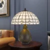 20" Tiffany Table Lamp With Hand Cut Stained Glass Shade Dark Bronze - Cal Lighting
