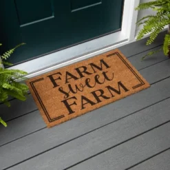 Evergreen Farm Sweet Farm Indoor Outdoor Natural Coir Doormat 1'4"x2'4" Brown -Home Decoration Store GUEST 0503d071 cbe9 4734 b37a 5eb2643bcfec
