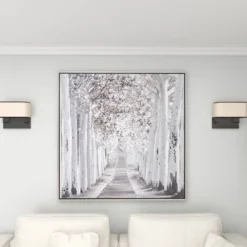 Canvas Landscape Trees Framed Wall Art With Silver Frame White - Olivia & May 30 Canvas Landscape Trees Framed Wall Art With Silver Frame White - Olivia & May -Home Decoration Store GUEST 055899d7 b31c 498c b829 f86f70edfbb8