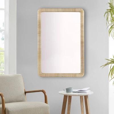 Nova Natural Rattan Rectangle Wall Mirror - Ink+Ivy 7 Nova Natural Rattan Rectangle Wall Mirror - Ink+Ivy - Image 5