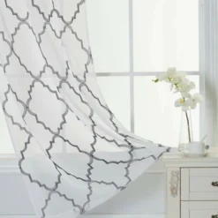 Kate Aurora Lux Home 2 Pack Shabby Trellis Semi Sheer Embroidered Clover Grommet Top Curtains -Home Decoration Store GUEST 081ad54a a2d8 4e3f 8456 f8cf18fe2e1d