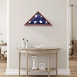 Reminded Memorial Veteran American Flag Display Case - Solid Wood Cherry Finish -Home Decoration Store GUEST 0c85361c 5b4c 48d9 ad49 5f1477050cc9