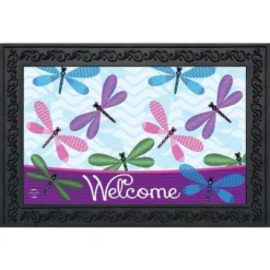 Briarwood Lane Welcome Dragonflies Spring Doormat Everyday Indoor Outdoor 30" X 18"