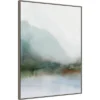 32" X 42" Sapphire Lake I By Ian C Framed Canvas Wall Art Print - Amanti Art