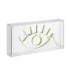 11.8" Eye Contemporary Glam Acrylic Box Pendant Neon Yellow (Includes LED Light Bulb) - JONATHAN Y -Home Decoration Store GUEST 0fe47bf9 486b 4292 bc8d f5f0b8d7330a