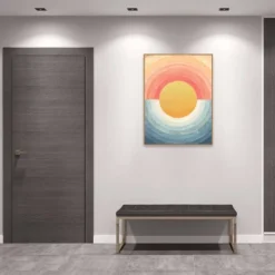 32" X 42" Retro Vibes Abstract Sun By Danhui Nai Framed Canvas Wall Art Print - Amanti Art -Home Decoration Store GUEST 10d6170d f79f 4e70 b59e a8f03c1daf86