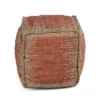Jafar Square Handwoven Jute Pouf Rust And Khaki - Steve Silver Co. -Home Decoration Store GUEST 12c7afe6 c6bb 4beb 89ab 2435e9917523