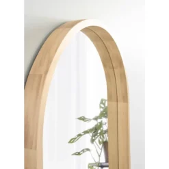 24" X 36" Hutton Wood Framed Capsule Decorative Wall Mirror Natural - Kate & Laurel All Things Decor -Home Decoration Store GUEST 1343e8b4 af1c 4bb6 a60c c6da1c189b98