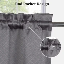 Trinity Room Darkening Linen Textured Blackout Cafe Curtains