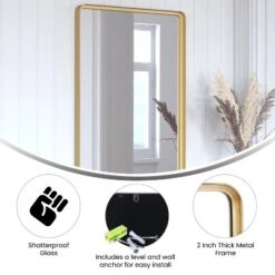 Emma And Oliver Wall Mirror With Silver Backing For Clarity And Shatterproof Glass For Entryways, Bathrooms & More -Home Decoration Store GUEST 13c53404 da63 48d2 8748 afdd29852f60