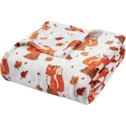 Foxy Fall Vixen Ultra Comfy Microplush Throw Blanket (50" X 60") - Fall Vixen