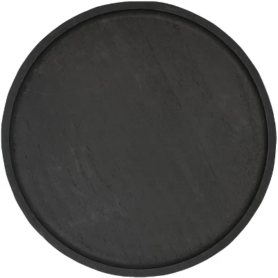 Sweet Water Decor Large Black Round Wood Tray - 10x10" 4 Sweet Water Decor Large Black Round Wood Tray - 10x10" - Image 2
