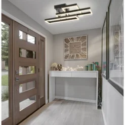 28.25" Metal Turing Geometric Flush Mount (Includes Energy Efficient Light Bulb) Black - JONATHAN Y -Home Decoration Store GUEST 161cf8b0 ff65 4b6b af38 79c422ffb24f