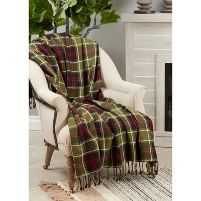 50"x60" Plaid Design Throw Blanket - Saro Lifestyle 5 50"x60" Plaid Design Throw Blanket - Saro Lifestyle - Image 3
