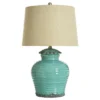 Turquoise Ceramic Table Lamp With Beige Hardback Linen Shade - StyleCraft -Home Decoration Store GUEST 17042d9b b895 4c7b 9467 00d2e14736a8