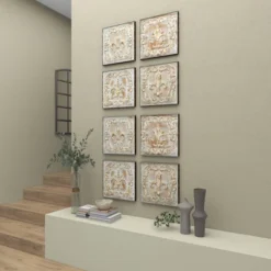 Metal Fleur De Lis Embossed Wall Decor Set Of 4 Brass - Olivia & May -Home Decoration Store GUEST 174e75d6 1903 4f45 bec4 879d136c86f2