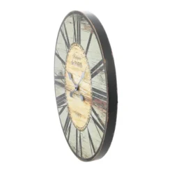29" Oval Distressed Wood Wall Clock Gray - Storied Home -Home Decoration Store GUEST 19605766 b095 4c9e b0e5 bae2cea7d9de