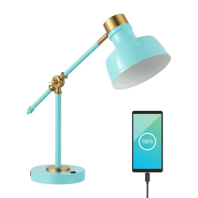 18.5" Allegra Farmhouse Adjustable Cantilever Task Lamp With USB Charging Port (Includes LED Light Bulb) - JONATHAN Y 11 18.5" Allegra Farmhouse Adjustable Cantilever Task Lamp With USB Charging Port (Includes LED Light Bulb) - JONATHAN Y - Image 9