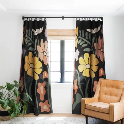 Miho TROPICAL Floral Night 84" X 50" Single Panel Blackout Window Curtain - Deny Designs 6 Miho TROPICAL Floral Night 84" X 50" Single Panel Blackout Window Curtain - Deny Designs - Image 4
