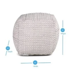 Hakim Square Handwoven Pouf Ivory - Steve Silver Co. -Home Decoration Store GUEST 1cce0c7e adff 44b7 b801 6eafae12e4bd
