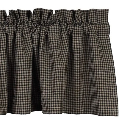 Home Collections By Raghu Newbury Gingham Black Valance, 72x15.5 3 Home Collections By Raghu Newbury Gingham Black Valance, 72x15.5