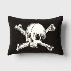 Oversize Skull And Crossbones Woven Cotton Lumbar Halloween Throw Pillow Black - Threshold™ -Home Decoration Store GUEST 1d93023f 85e9 4368 9e88 36202b7344a5