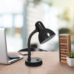 14.25" Traditional Fundamental Metal Desk Task Lamp And Bowl Shaped Shade With Flexi Gooseneck Black - Creekwood Home -Home Decoration Store GUEST 1db90205 08fc 4992 9ca3 cbc86bf64375