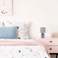 10.04" Traditional Ceramic Thimble Base Bedside Table Desk Lamp With Matching Fabric Shade Gray - Simple Designs -Home Decoration Store GUEST 1f0bb79d 771e 448b b76e 3f29cb924012