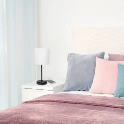 19.5" Bedside USB Port Feature Metal Table Desk Lamp Black With White Fabric Shade - Creekwood Home 13 19.5" Bedside USB Port Feature Metal Table Desk Lamp Black With White Fabric Shade - Creekwood Home -Home Decoration Store GUEST 1f596741 4c2d 433d a2e1 ab1ef5f1dfbc