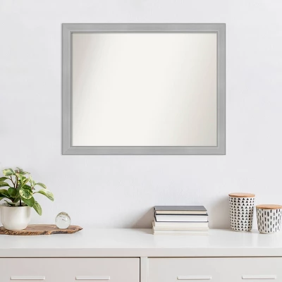 31" X 25" Non-Beveled Vista Brushed Nickel Narrow Wall Mirror - Amanti Art 8 31" X 25" Non-Beveled Vista Brushed Nickel Narrow Wall Mirror - Amanti Art - Image 6