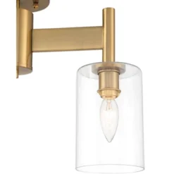Possini Euro Design Lantico Modern Ceiling Light Semi Flush Mount Fixture 17" Wide Gold 3-Light Clear Glass For Bedroom Kitchen Living Room Hallway -Home Decoration Store GUEST 236d3d1c 85a6 4e9c b059 b647ffc83279