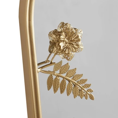 Adaline Arched Metal Floral Wall Mirror Gold - Madison Park 4 Adaline Arched Metal Floral Wall Mirror Gold - Madison Park - Image 2