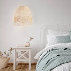 17.5" 1-Light Sofia Farmhouse Coastal Rattan LED Pendant Brown - JONATHAN Y -Home Decoration Store GUEST 245efae5 6c32 4b1a a14c dd2317ea366b