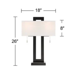 360 Lighting Neil Modern Rustic Table Lamp 26" High Black Metal With USB Charging Port White Rectangular Shade For Bedroom Living Room Bedside Desk 17 360 Lighting Neil Modern Rustic Table Lamp 26" High Black Metal With USB Charging Port White Rectangular Shade For Bedroom Living Room Bedside Desk -Home Decoration Store GUEST 249b76df c4e3 4773 8e38 002a6115fa7e