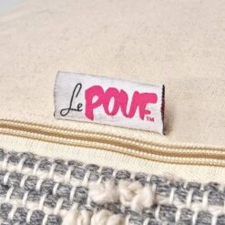 Brinket Large Contemporary Faux Yarn Pouf Ottoman Ivory/Gray - Christopher Knight Home -Home Decoration Store GUEST 249babad d25e 43d5 bb9d c9be048556e1