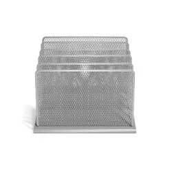 TRU RED 5 Compartment Wire Mesh File Organizer Silver TR57555-CC