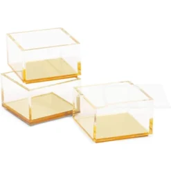 Okuna Outpost 3 Tier Clear Acrylic Stacking Desk Organizer With Gold Bottom (3 X 3 X 5.3 In) -Home Decoration Store GUEST 275396af 0ebe 48eb 8c6f acca64fc205a