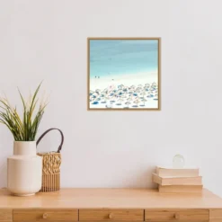 16" X 16" Sesimbra I Beach By Ingrid Beddoes Framed Canvas Wall Art - Amanti Art -Home Decoration Store GUEST 2775439c 3f6c 499d bf12 0dbe64ebcf69