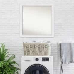 30" X 30" Non-Beveled Blanco White Wood Wall Mirror - Amanti Art -Home Decoration Store GUEST 28876864 dd67 4799 a7a9 3735bcd1a4a9