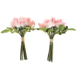 Artificial Rose Bud Bundles ? 24PC Real Touch Fake 11.5-Inch Flowers With Stems For Home Décor, Wedding, Or Bridal/Baby Showers By Pure Garden (Pink) -Home Decoration Store GUEST 294d9b5b f248 4706 9743 cf0040ea8977