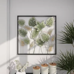 30" X 30" Metal Leaf Tall Cut-Out Wall Decor With Intricate Laser Cut Designs Green - Olivia & May -Home Decoration Store GUEST 29b72ea7 4cce 467e 99a1 0effc02d545f