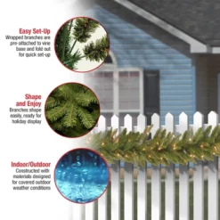 National Tree Company Pre-Lit 'Feel Real' Artificial Christmas Garland, Green, Frasier Grande, White Lights, Plug In, Christmas Collection, 9 Feet -Home Decoration Store GUEST 2b05e4e5 8bde 4913 9ee3 e841a1681486