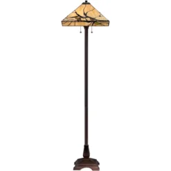Robert Louis Tiffany Mission Floor Lamp 62" Tall Bronze Handcrafted Tiffany Style Stained Glass For Living Room Reading Bedroom (Colors May Vary) -Home Decoration Store GUEST 2b6c9ed3 2eb6 406a 80a7 4508c0078954
